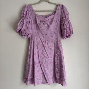 Bow back floral embroidered dress